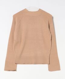 バックリボンリブニットトップス