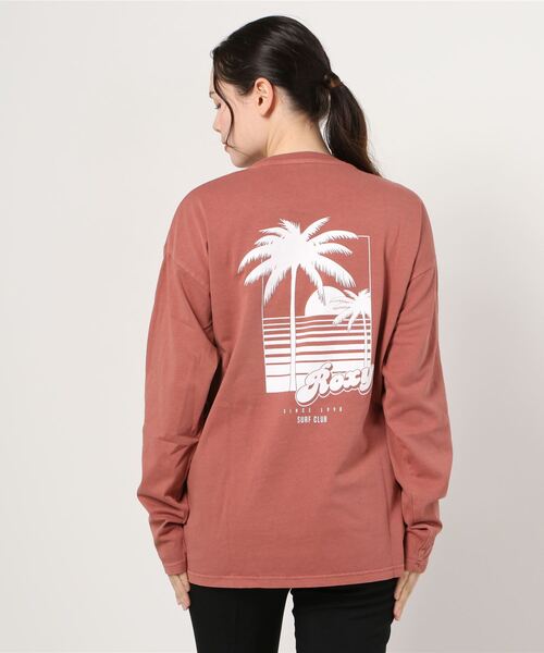 ROXY(ロキシー)の「ROXY/ロキシー ビッグシルエット ヤシの木バックプリントロンT RLT211063(Tシャツ/カットソー・レディース・マルチ/オレンジ/ホワイト/ブルー・L/M)」の7枚目の写真