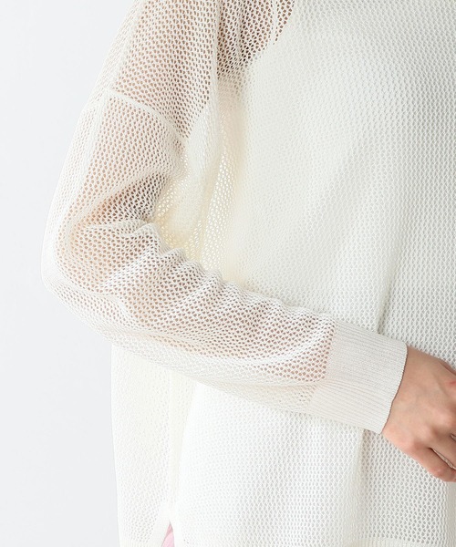 Honeys（ハニーズ）の「メッシュ編アンサンブル（アンサンブル・レディース・ブラック/ベージュ/オリーブ/ブルー/アイボリー・M/L）」の7枚目の写真