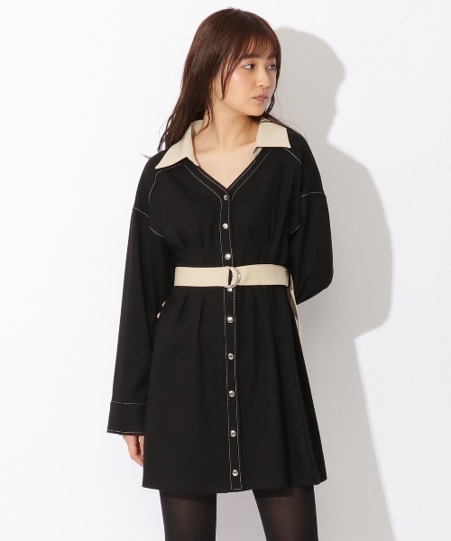 ワンピースバイカラーコンパクトシャツワンピース ワンピース Redyazel レディアゼル のファッション