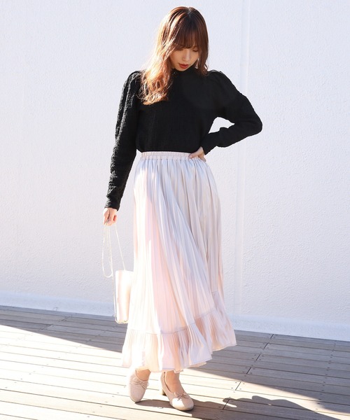one after another NICE CLAUP(ワンアフターアナザーナイスクラップ)の「ぷくぷくプチハイネックトップス(Tシャツ/カットソー・レディース・ブラック/オフホワイト/イエロー/アイボリー・FREE)」の18枚目の写真