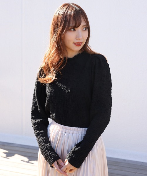 one after another NICE CLAUP(ワンアフターアナザーナイスクラップ)の「ぷくぷくプチハイネックトップス(Tシャツ/カットソー・レディース・ブラック/オフホワイト/イエロー/アイボリー・FREE)」の16枚目の写真