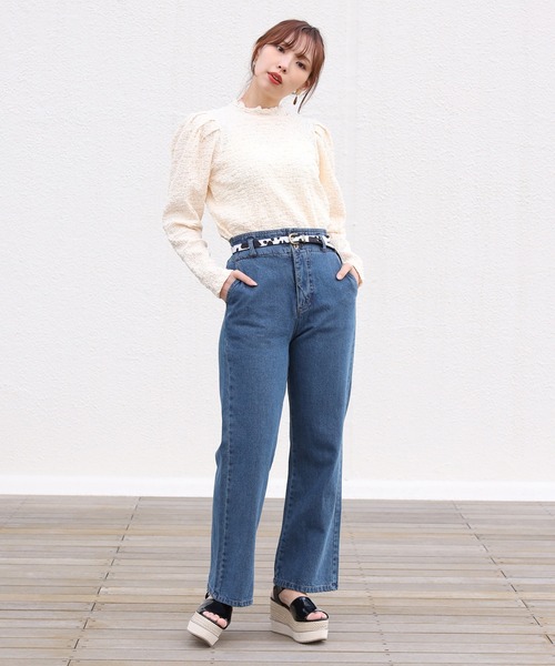 one after another NICE CLAUP(ワンアフターアナザーナイスクラップ)の「ぷくぷくプチハイネックトップス(Tシャツ/カットソー・レディース・ブラック/オフホワイト/イエロー/アイボリー・FREE)」の15枚目の写真