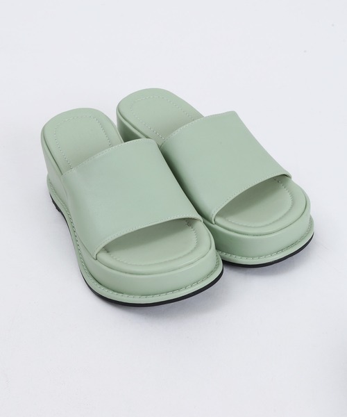 WC（ダブル シー）の「厚底デザインサンダル（サンダル・レディース・ブラック/グリーン・MEDIUM/SMALL）」の7枚目の写真