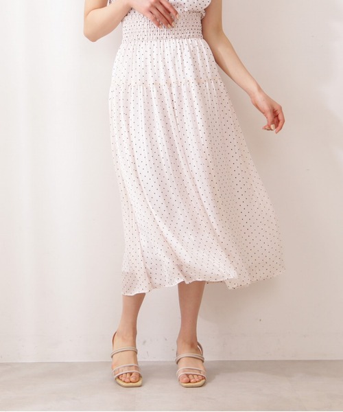 PROPORTION BODY DRESSING(プロポーションボディドレッシング)の「ウエストシャーリングシアードットスカート / 1211120500(スカート・レディース・ホワイト系その他/ダークグレー・SMALL/MEDIUM)」の5枚目の写真
