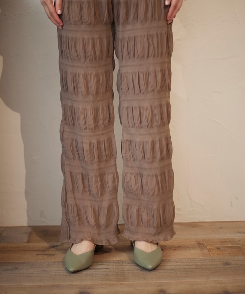 MATCH&more（マッチアンドモア）の「マジョリカプリーツパンツ（その他パンツ・レディース・オフホワイト/ブラウン/ブラック・FREE）」の19枚目の写真