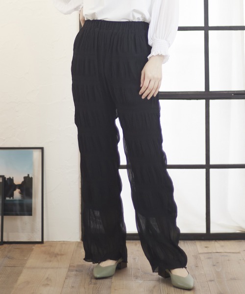 MATCH&more（マッチアンドモア）の「マジョリカプリーツパンツ（その他パンツ・レディース・オフホワイト/ブラウン/ブラック・FREE）」の13枚目の写真