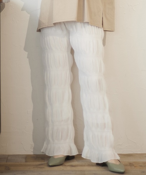 MATCH&more（マッチアンドモア）の「マジョリカプリーツパンツ（その他パンツ・レディース・オフホワイト/ブラウン/ブラック・FREE）」の12枚目の写真