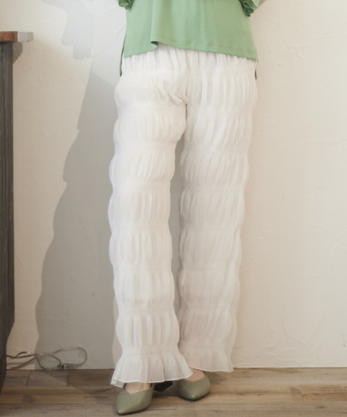 MATCH&more（マッチアンドモア）の「マジョリカプリーツパンツ（その他パンツ・レディース・オフホワイト/ブラウン/ブラック・FREE）」の11枚目の写真