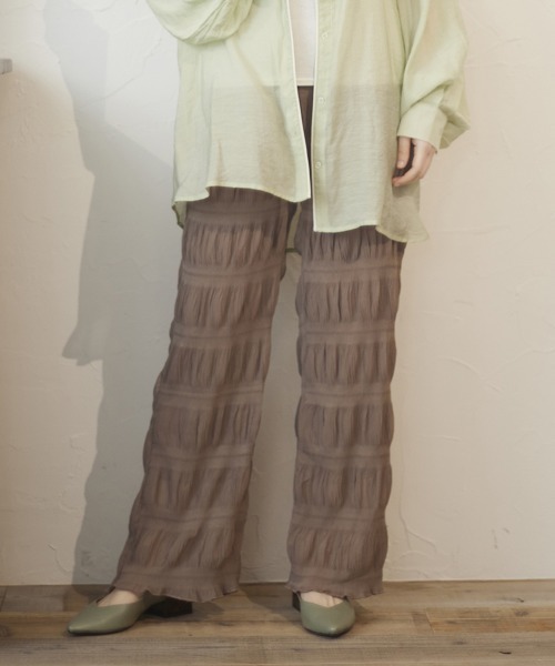 MATCH&more（マッチアンドモア）の「マジョリカプリーツパンツ（その他パンツ・レディース・オフホワイト/ブラウン/ブラック・FREE）」の8枚目の写真