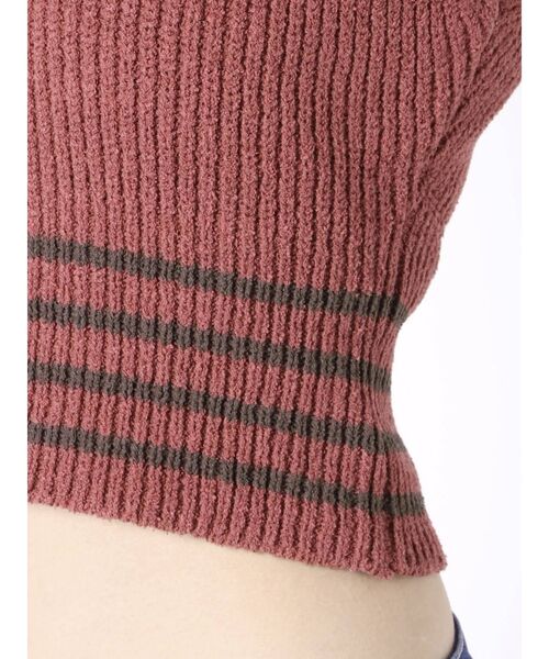 GYDA（ジェイダ）の「ウエストボーダー ニットタンクトップ（ニット/セーター・レディース・ブラック/オフホワイト/ピンク・FREE）」の15枚目の写真