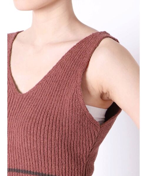 GYDA（ジェイダ）の「ウエストボーダー ニットタンクトップ（ニット/セーター・レディース・ブラック/オフホワイト/ピンク・FREE）」の21枚目の写真