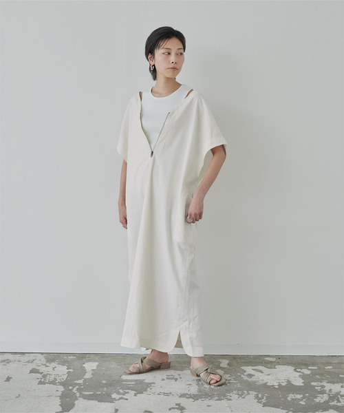 miette(ミエット)の「前後2wayリネン混カフタンワンピース(ワンピース・レディース・サンドベージュ/テラコッタ/ブラック/ホワイト・PS(XS-S)/M)」の14枚目の写真