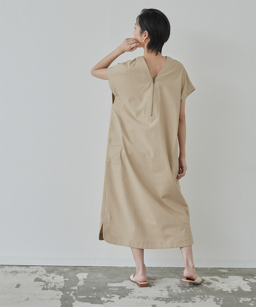 miette(ミエット)の「前後2wayリネン混カフタンワンピース(ワンピース・レディース・サンドベージュ/テラコッタ/ブラック/ホワイト・PS(XS-S)/M)」の10枚目の写真