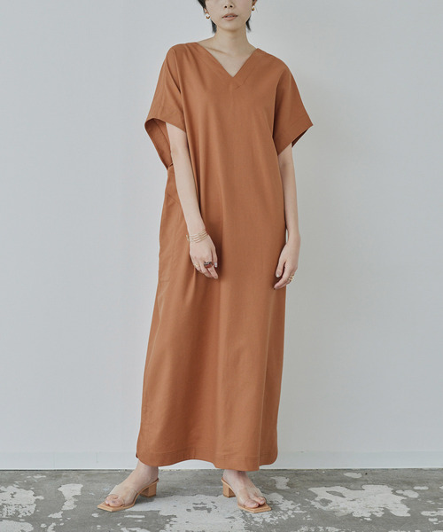 miette(ミエット)の「前後2wayリネン混カフタンワンピース(ワンピース・レディース・サンドベージュ/テラコッタ/ブラック/ホワイト・PS(XS-S)/M)」の7枚目の写真