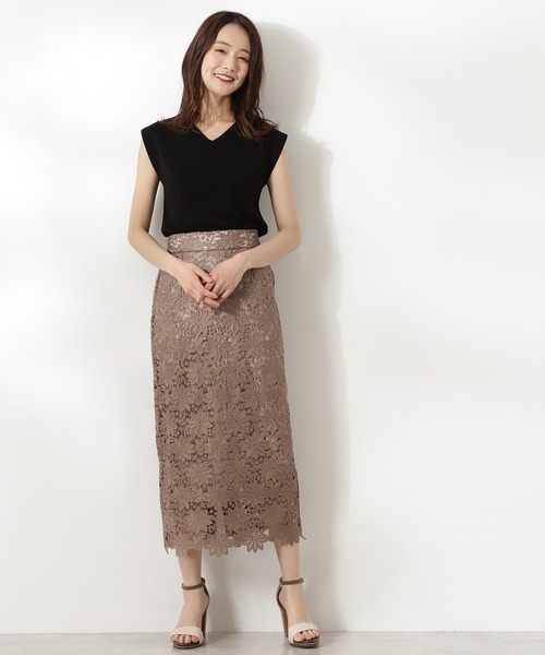 N.（N. Natural Beauty Basic）（エヌエヌナチュラルビューティーベーシック）の「総針Vネックノースリーブニット（ニット/セーター・レディース・ホワイト/ブラック/ブラウン/パープル/オレンジ・MEDIUM）」の16枚目の写真