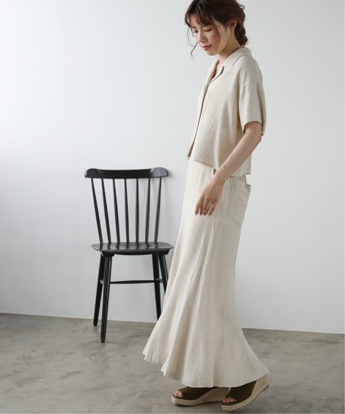 RAY CASSIN（レイカズン）の「レーヨンリネンショート開襟シャツ（シャツ/ブラウス・レディース・カーキ/キナリ/ベージュ・FREE）」の19枚目の写真