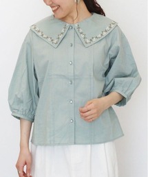 ehka sopo | 刺繍衿ブラウス(シャツ/ブラウス)