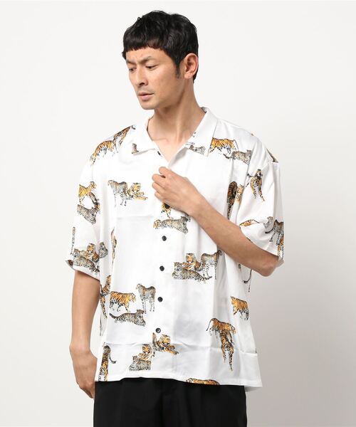 Revo.（レボ）の「Revo. TIGERパターン S/S シャツ（シャツ/ブラウス・メンズ・グレー/ホワイト/ブラック・2/1）」の7枚目の写真