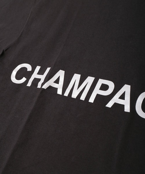 SPINNS（スピンズ）の「【ゆったりシルエット】CHAMPAGNEロゴ半袖Tシャツ（Tシャツ/カットソー・メンズ・ホワイト/ブラック・ONESIZE）」の6枚目の写真