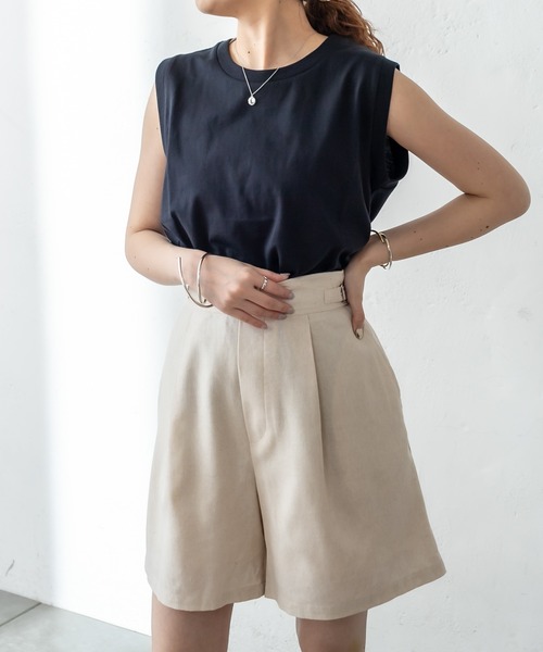 mystic（ミスティック）の「セットアップショートパンツ（その他パンツ・レディース・アイボリー/ブラック・1/2）」の6枚目の写真