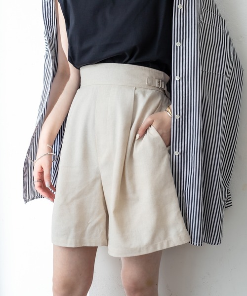 mystic（ミスティック）の「セットアップショートパンツ（その他パンツ・レディース・アイボリー/ブラック・1/2）」の7枚目の写真