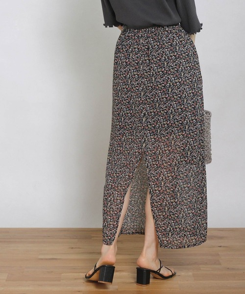 Crisp（クリスプ）の「フラワーシフォンペンシルスカート（スカート・レディース・ブラック/ブルー/アイボリー・FREE）」の7枚目の写真