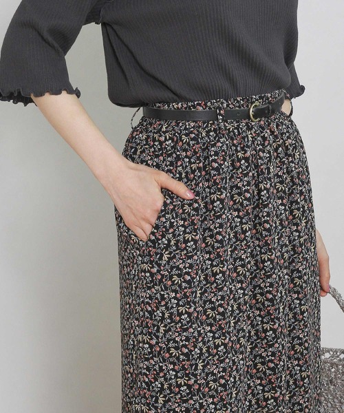 Crisp（クリスプ）の「フラワーシフォンペンシルスカート（スカート・レディース・ブラック/ブルー/アイボリー・FREE）」の8枚目の写真