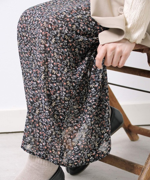 Crisp（クリスプ）の「フラワーシフォンペンシルスカート（スカート・レディース・ブラック/ブルー/アイボリー・FREE）」の20枚目の写真