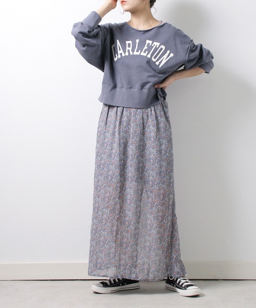 Crisp（クリスプ）の「フラワーシフォンペンシルスカート（スカート・レディース・ブラック/ブルー/アイボリー・FREE）」の17枚目の写真