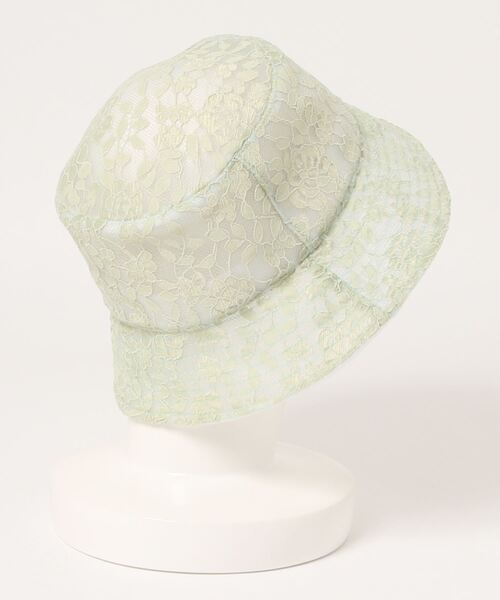 LIPSTAR（リップスター）の「【WEB別注】≪Casselini／キャセリーニ≫レースバケットハット（ハット・レディース・オフホワイト/グリーン・FREE）」の3枚目の写真