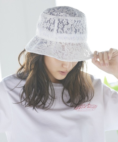 LIPSTAR（リップスター）の「【WEB別注】≪Casselini／キャセリーニ≫レースバケットハット（ハット・レディース・オフホワイト/グリーン・FREE）」の13枚目の写真