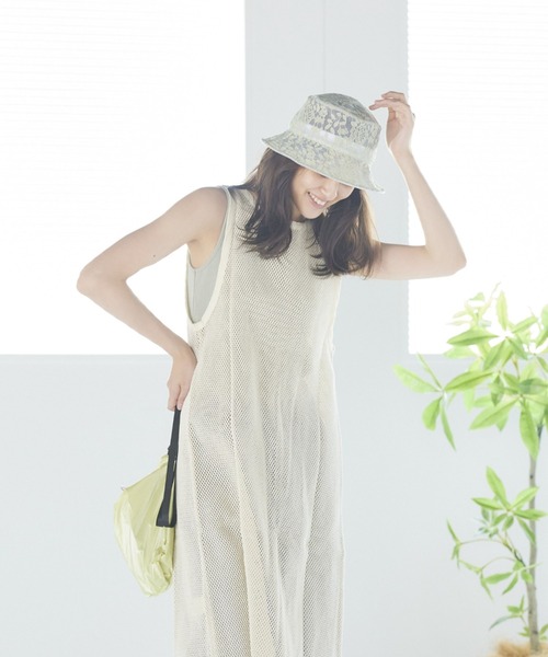 LIPSTAR（リップスター）の「【WEB別注】≪Casselini／キャセリーニ≫レースバケットハット（ハット・レディース・オフホワイト/グリーン・FREE）」の11枚目の写真