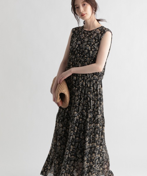 Andemiu（アンデミュウ）の「フラワーパターンワンピース951771（ワンピース・レディース・オフホワイト/ブラック・FREE）」の2枚目の写真