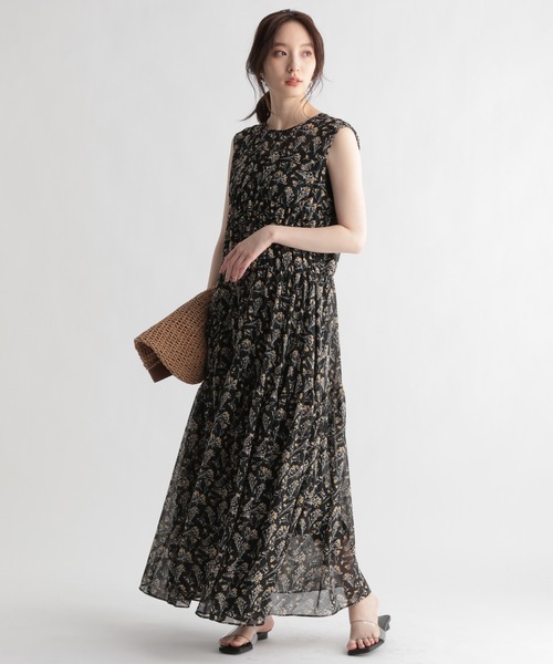 Andemiu（アンデミュウ）の「フラワーパターンワンピース951771（ワンピース・レディース・オフホワイト/ブラック・FREE）」の12枚目の写真