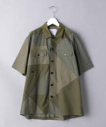 ＜sacai（サカイ）＞ パッチワーク ミックス シャツ■■■