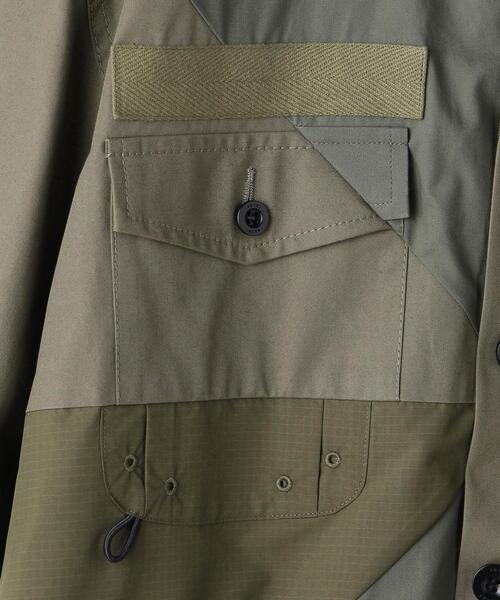 Sacai（サカイ）の「＜sacai（サカイ）＞ パッチワーク ミックス シャツ■■■（シャツ/ブラウス・メンズ・オリーブ・3/2）」の6枚目の写真