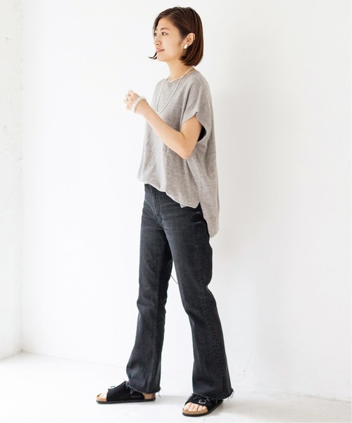 IENA（イエナ）の「pasha リネンコットンノースリーブプルオーバー◆（ニット/セーター・レディース・ライトグレー/ベージュ・FREE）」の16枚目の写真