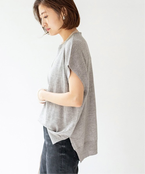 IENA（イエナ）の「pasha リネンコットンノースリーブプルオーバー◆（ニット/セーター・レディース・ライトグレー/ベージュ・FREE）」の17枚目の写真