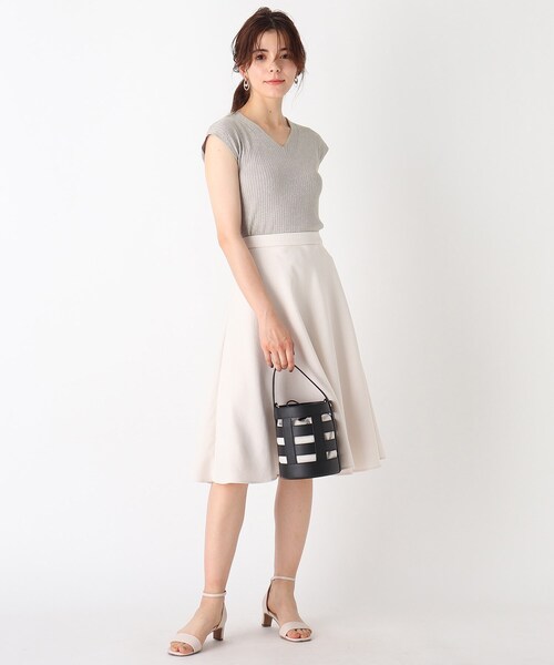 インデックス index SILKY ラメリブフレンチニット ピンク M 夏服