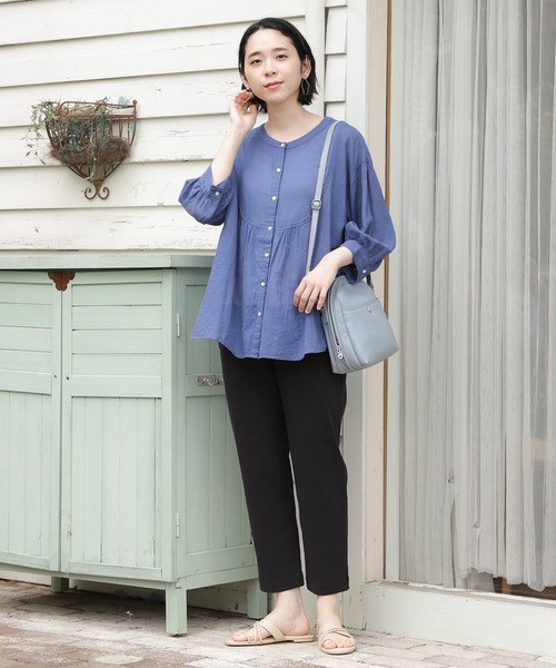 studio CLIP(スタディオクリップ)の「製品染め胸切り替えブラウス(シャツ/ブラウス・レディース・グレー/グリーン/ブルー/イエロー・FREE)」の14枚目の写真