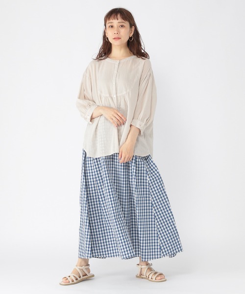 studio CLIP(スタディオクリップ)の「製品染め胸切り替えブラウス(シャツ/ブラウス・レディース・グレー/グリーン/ブルー/イエロー・FREE)」の9枚目の写真