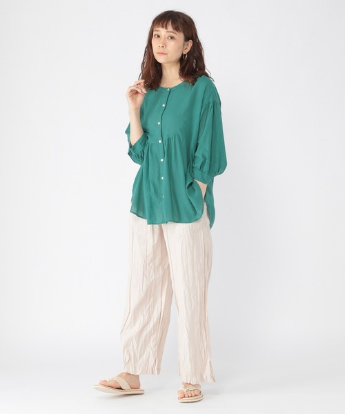 studio CLIP(スタディオクリップ)の「製品染め胸切り替えブラウス(シャツ/ブラウス・レディース・グレー/グリーン/ブルー/イエロー・FREE)」の18枚目の写真