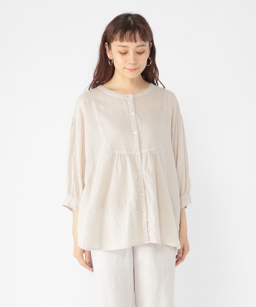 studio CLIP(スタディオクリップ)の「製品染め胸切り替えブラウス(シャツ/ブラウス・レディース・グレー/グリーン/ブルー/イエロー・FREE)」の6枚目の写真