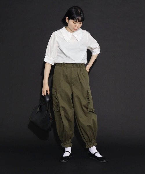 ポケットフリルパンツ(CHINO) ポケットフリルパンツ(BLACK) | Bottoms