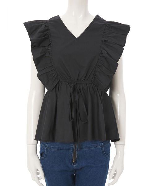 fifth（フィフス）の「ショルダーフリルペプラムブラウス（シャツ/ブラウス・レディース・ホワイト/ブラック/キャメル・MEDIUM）」の12枚目の写真