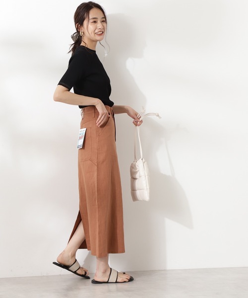 N.(N. Natural Beauty Basic)(エヌエヌナチュラルビューティーベーシック)の「【追加生産】◆シアーライン五分袖ニット(ニット/セーター・レディース・ホワイト/ブラック/ブルー・MEDIUM)」の7枚目の写真