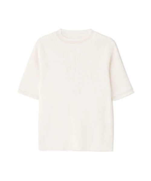 N.(N. Natural Beauty Basic)(エヌエヌナチュラルビューティーベーシック)の「【追加生産】◆シアーライン五分袖ニット(ニット/セーター・レディース・ホワイト/ブラック/ブルー・MEDIUM)」の13枚目の写真