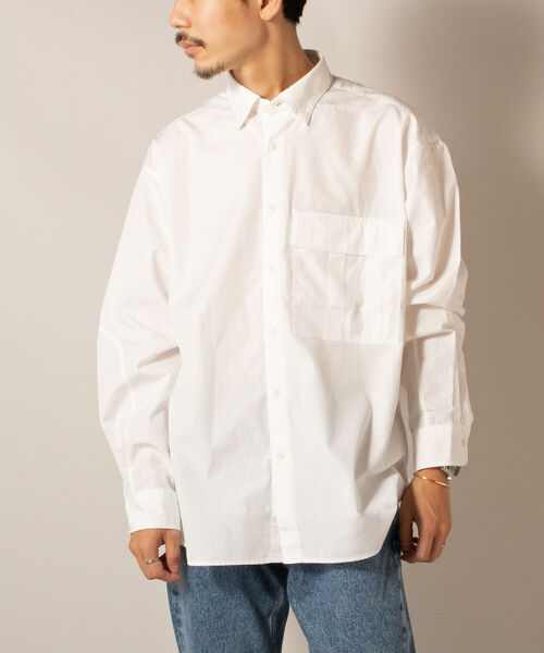 GLOSTER（グロスター）の「【GLOSTER/グロスター】M65ポケットシャツ（シャツ/ブラウス・メンズ・ベージュ/ネイビー/オフホワイト・MEDIUM/LARGE）」の4枚目の写真