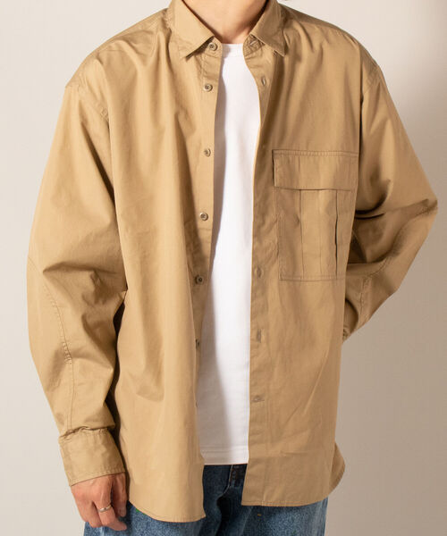 GLOSTER（グロスター）の「【GLOSTER/グロスター】M65ポケットシャツ（シャツ/ブラウス・メンズ・ベージュ/ネイビー/オフホワイト・MEDIUM/LARGE）」の11枚目の写真